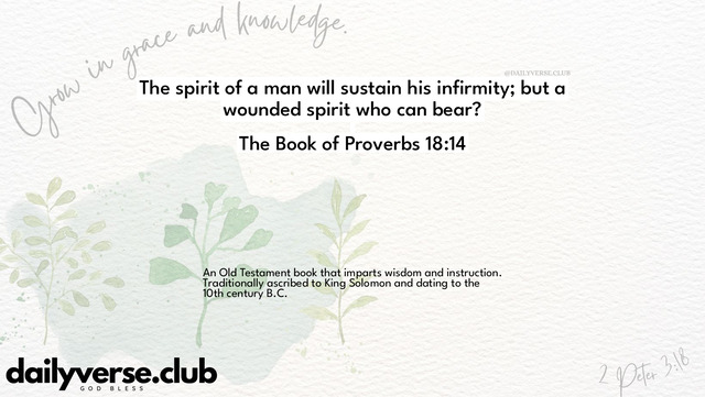 Bible Verse Wallpaper 18:14 from The Book of Proverbs