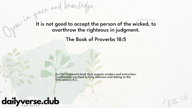 Bible Verse Wallpaper 18:5 from The Book of Proverbs