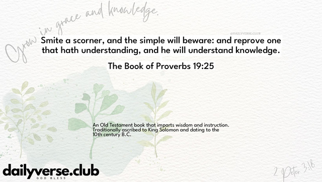 Bible Verse Wallpaper 19:25 from The Book of Proverbs