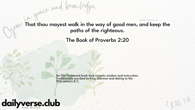 Bible Verse Wallpaper 2:20 from The Book of Proverbs