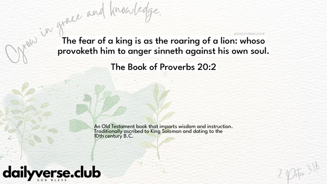 Bible Verse Wallpaper 20:2 from The Book of Proverbs