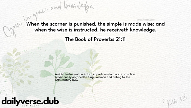 Bible Verse Wallpaper 21:11 from The Book of Proverbs