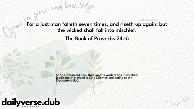 Bible Verse Wallpaper 24:16 from The Book of Proverbs