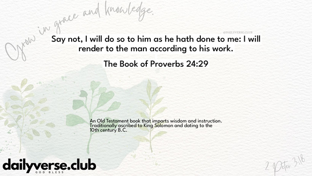 Bible Verse Wallpaper 24:29 from The Book of Proverbs