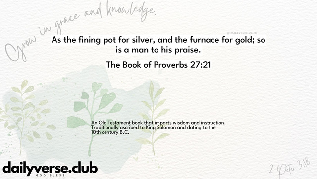 Bible Verse Wallpaper 27:21 from The Book of Proverbs