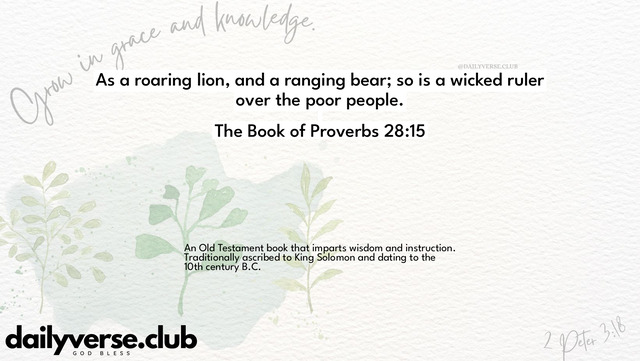 Bible Verse Wallpaper 28:15 from The Book of Proverbs