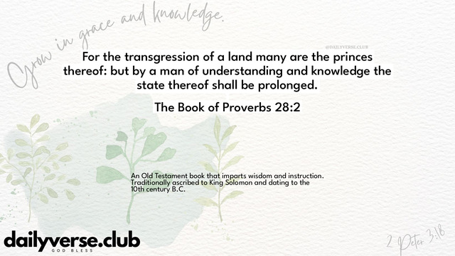 Bible Verse Wallpaper 28:2 from The Book of Proverbs