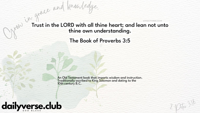 Bible Verse Wallpaper 3:5 from The Book of Proverbs