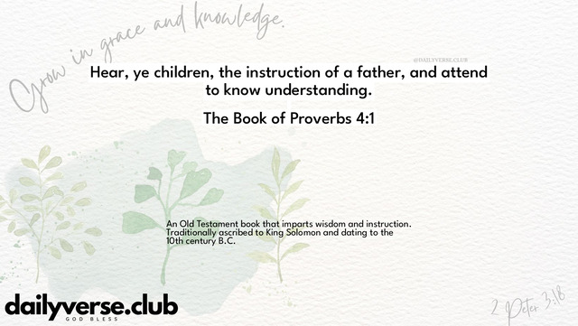 Bible Verse Wallpaper 4:1 from The Book of Proverbs