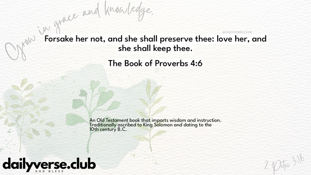 Bible Verse Wallpaper 4:6 from The Book of Proverbs