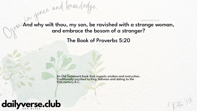 Bible Verse Wallpaper 5:20 from The Book of Proverbs