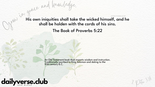 Bible Verse Wallpaper 5:22 from The Book of Proverbs