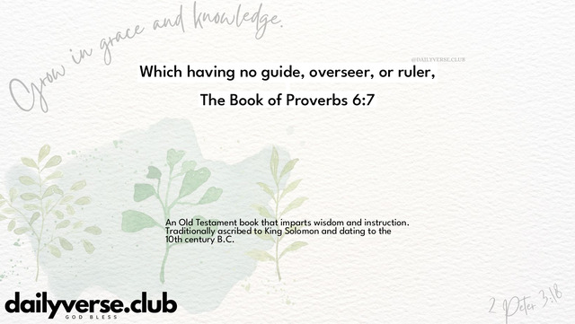 Bible Verse Wallpaper 6:7 from The Book of Proverbs