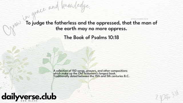 Bible Verse Wallpaper 10:18 from The Book of Psalms