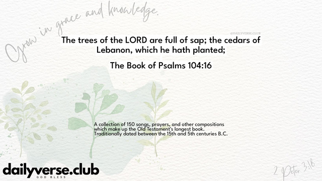 Bible Verse Wallpaper 104:16 from The Book of Psalms