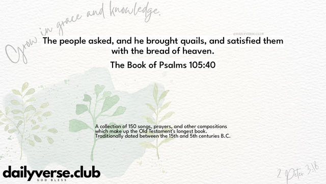 Bible Verse Wallpaper 105:40 from The Book of Psalms