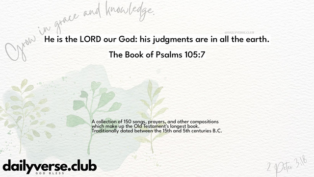 Bible Verse Wallpaper 105:7 from The Book of Psalms