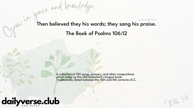 Bible Verse Wallpaper 106:12 from The Book of Psalms