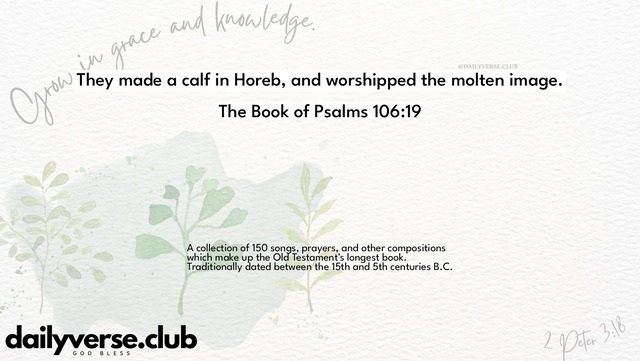 Bible Verse Wallpaper 106:19 from The Book of Psalms