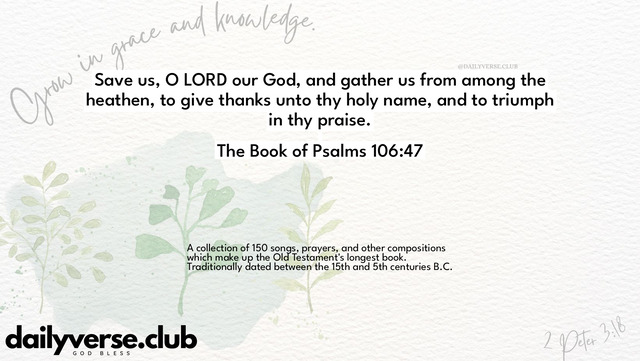 Bible Verse Wallpaper 106:47 from The Book of Psalms