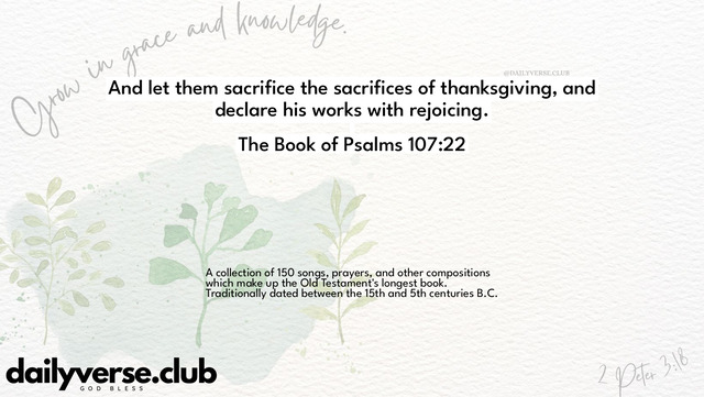Bible Verse Wallpaper 107:22 from The Book of Psalms