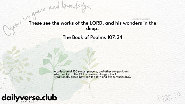 Bible Verse Wallpaper 107:24 from The Book of Psalms