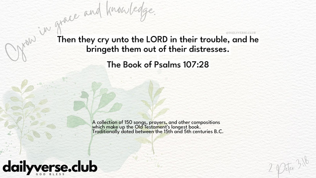 Bible Verse Wallpaper 107:28 from The Book of Psalms