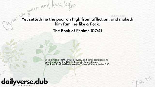 Bible Verse Wallpaper 107:41 from The Book of Psalms