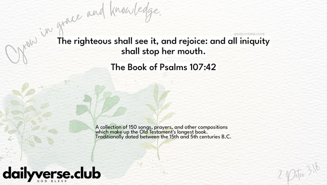 Bible Verse Wallpaper 107:42 from The Book of Psalms