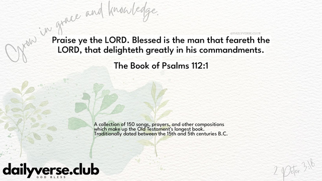 Bible Verse Wallpaper 112:1 from The Book of Psalms