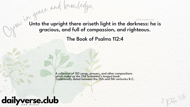 Bible Verse Wallpaper 112:4 from The Book of Psalms