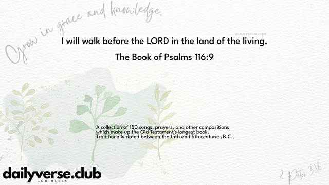 Bible Verse Wallpaper 116:9 from The Book of Psalms