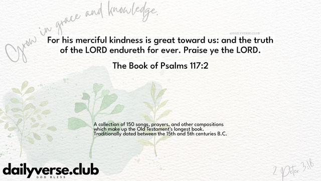 Bible Verse Wallpaper 117:2 from The Book of Psalms