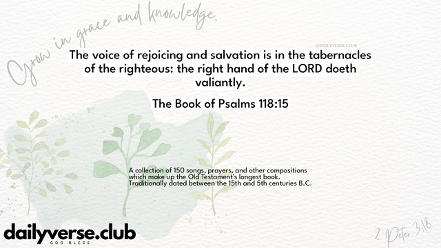 Bible Verse Wallpaper 118:15 from The Book of Psalms