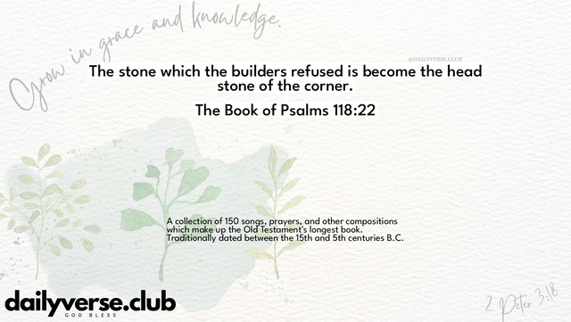 Bible Verse Wallpaper 118:22 from The Book of Psalms