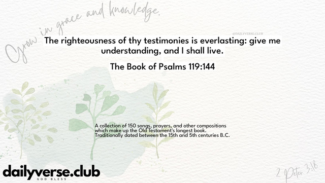 Bible Verse Wallpaper 119:144 from The Book of Psalms