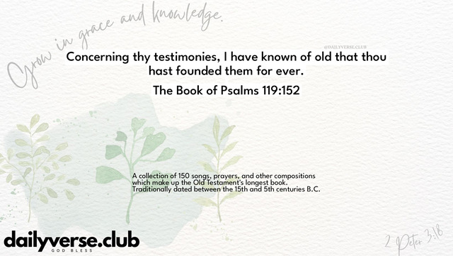 Bible Verse Wallpaper 119:152 from The Book of Psalms