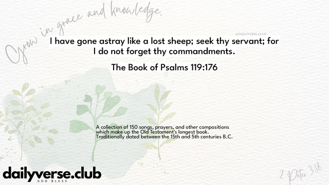 Bible Verse Wallpaper 119:176 from The Book of Psalms