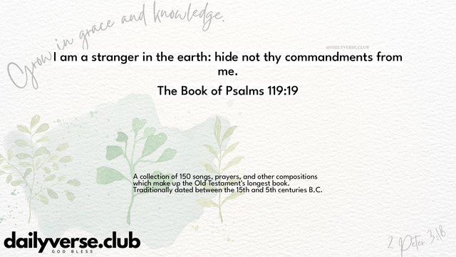 Bible Verse Wallpaper 119:19 from The Book of Psalms