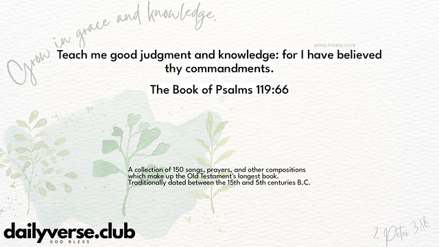 Bible Verse Wallpaper 119:66 from The Book of Psalms