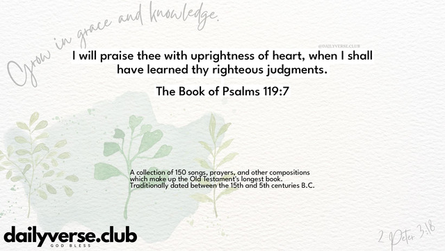 Bible Verse Wallpaper 119:7 from The Book of Psalms