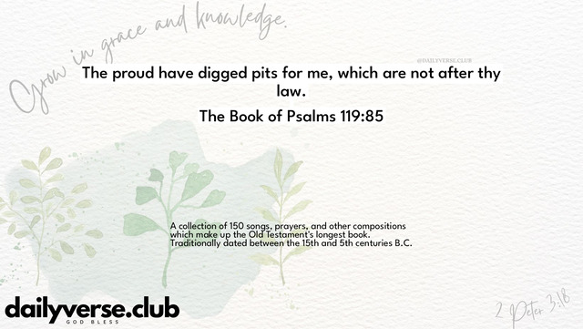 Bible Verse Wallpaper 119:85 from The Book of Psalms