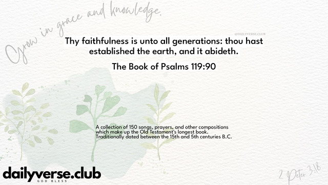 Bible Verse Wallpaper 119:90 from The Book of Psalms
