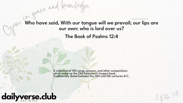 Bible Verse Wallpaper 12:4 from The Book of Psalms