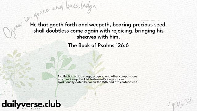 Bible Verse Wallpaper 126:6 from The Book of Psalms