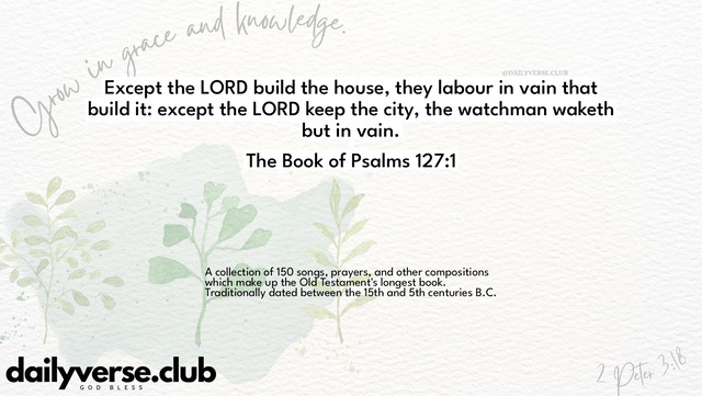 Bible Verse Wallpaper 127:1 from The Book of Psalms