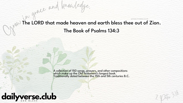 Bible Verse Wallpaper 134:3 from The Book of Psalms