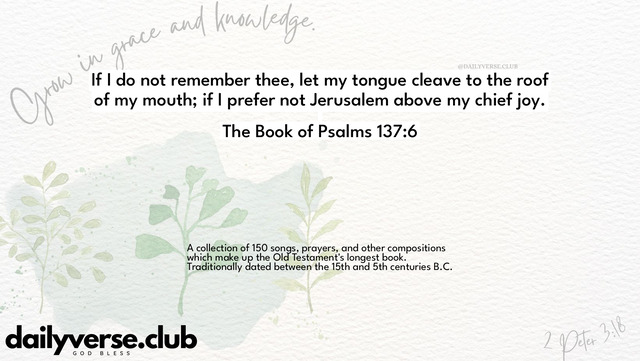 Bible Verse Wallpaper 137:6 from The Book of Psalms