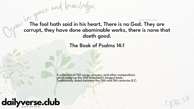 Bible Verse Wallpaper 14:1 from The Book of Psalms