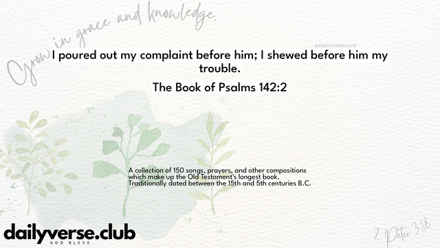 Bible Verse Wallpaper 142:2 from The Book of Psalms